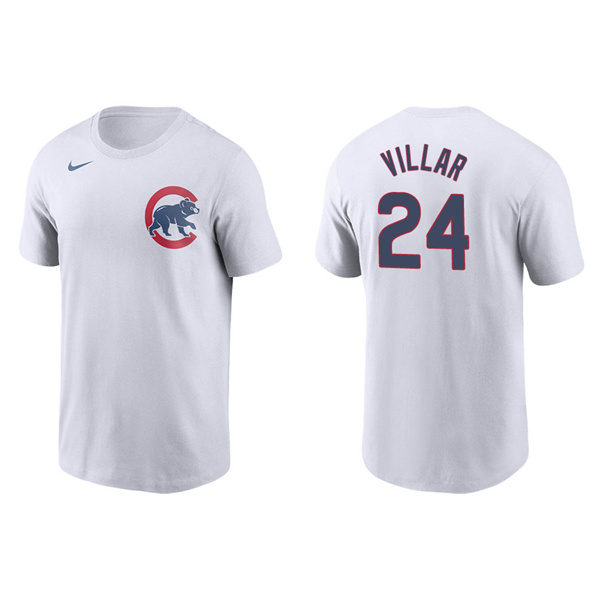 Men's Chicago Cubs Jonathan Villar White Name & Number Nike T-Shirt