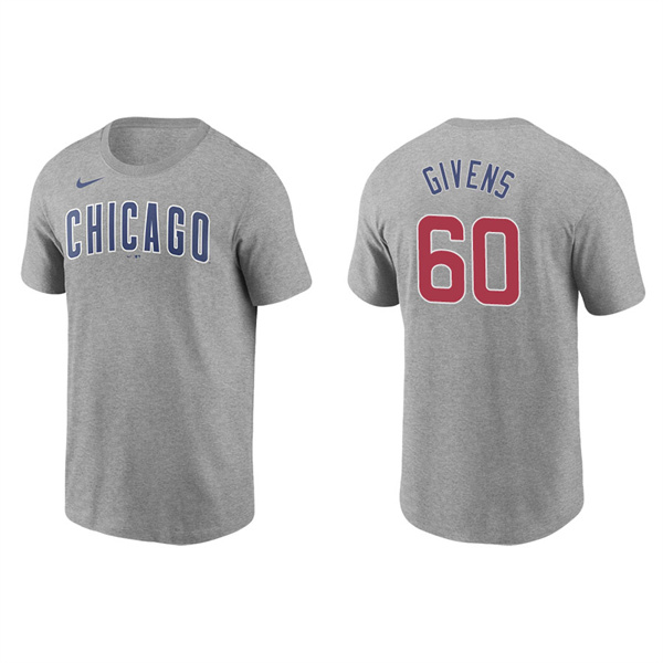 Men's Chicago Cubs Mychal Givens Gray Name & Number Nike T-Shirt