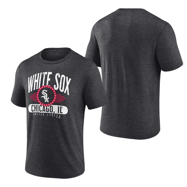 Chicago White Sox Heathered Charcoal Badge Of Honor Tri-Blend T-Shirt
