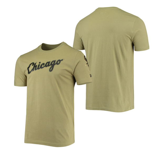Men's Chicago White Sox New Era Olive Brushed Armed Forces T-Shirt