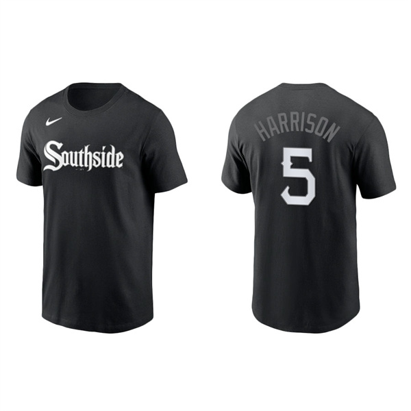 Men's Chicago White Sox Josh Harrison Black 2021 City Connect Wordmark T-Shirt