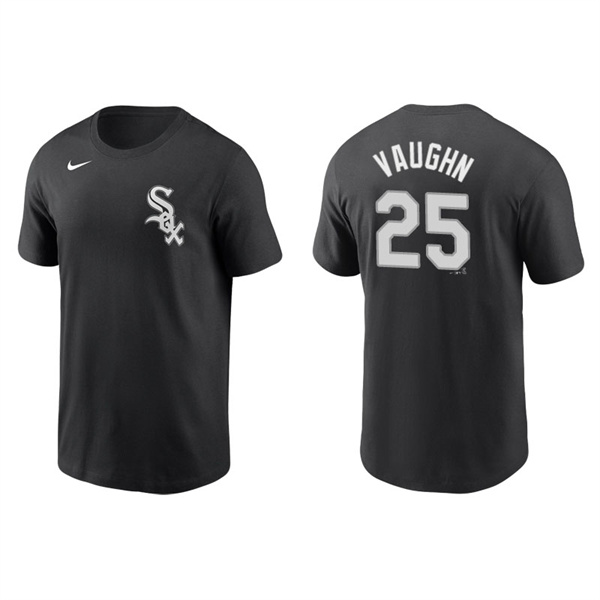Men's Chicago White Sox Andrew Vaughn Black Name & Number Nike T-Shirt