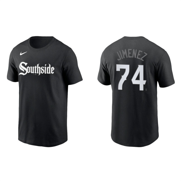 Men's Chicago White Sox Eloy Jimenez Black 2021 City Connect Wordmark T-Shirt