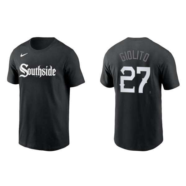 Men's Chicago White Sox Lucas Giolito Black 2021 City Connect Wordmark T-Shirt