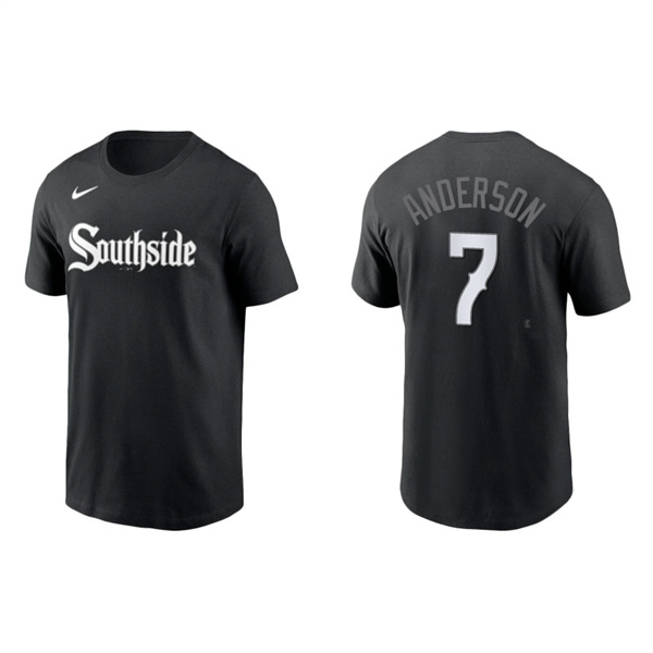 Men's Chicago White Sox Tim Anderson Black 2021 City Connect Wordmark T-Shirt