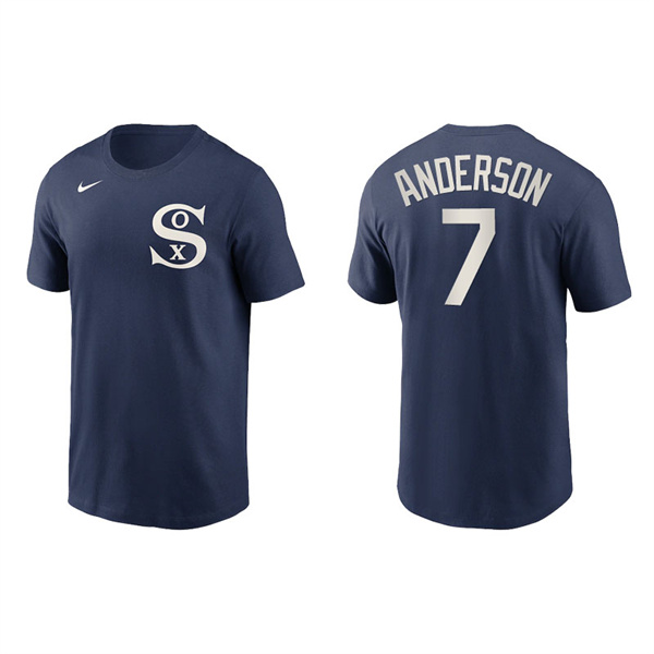 Men's Chicago White Sox Tim Anderson Navy 2021 Field Of Dreams T-Shirt