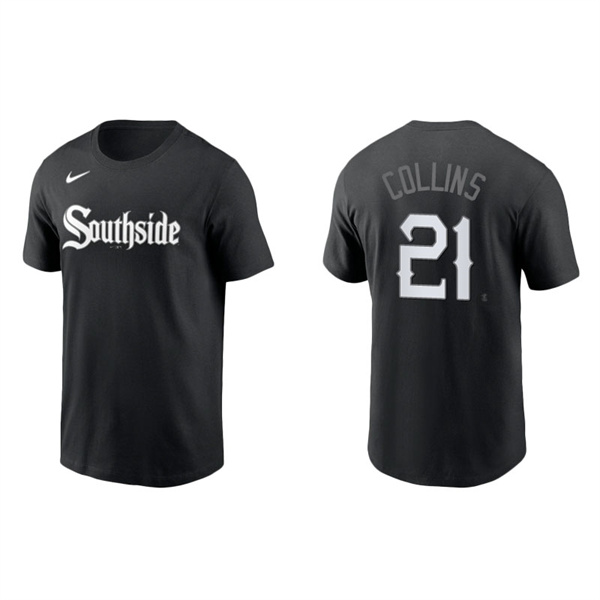 Men's Chicago White Sox Zack Collins Black 2021 City Connect Wordmark T-Shirt