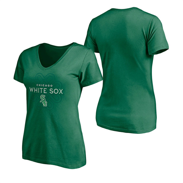 Women's Chicago White Sox Fanatics Branded Kelly Green St. Patrick's Day Team Celtic Knot V-Neck T-Shirt