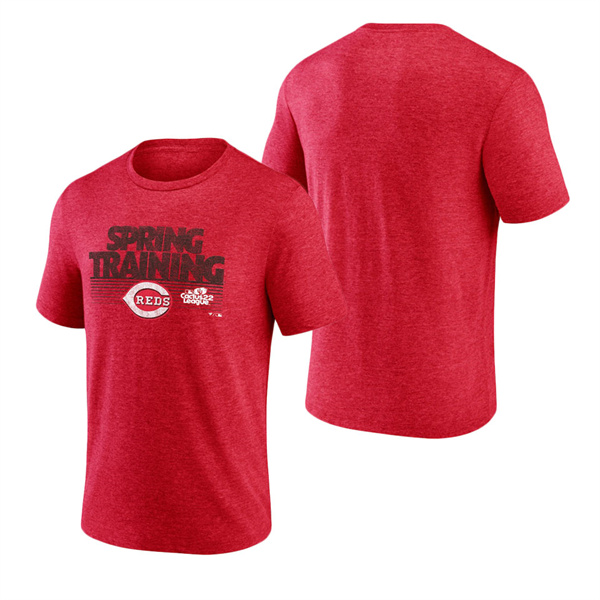 Men's Cincinnati Reds Fanatics Branded Red 2022 MLB Spring Training Cactus League Spring Fade Tri-Blend T-Shirt