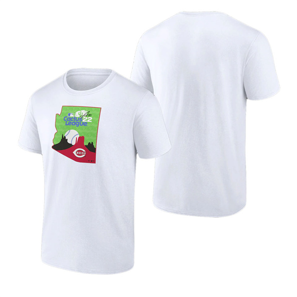 Men's Cincinnati Reds Fanatics Branded White 2022 MLB Spring Training Cactus League State Fill T-Shirt