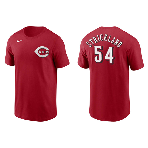 Men's Cincinnati Reds Hunter Strickland Red Name & Number Nike T-Shirt