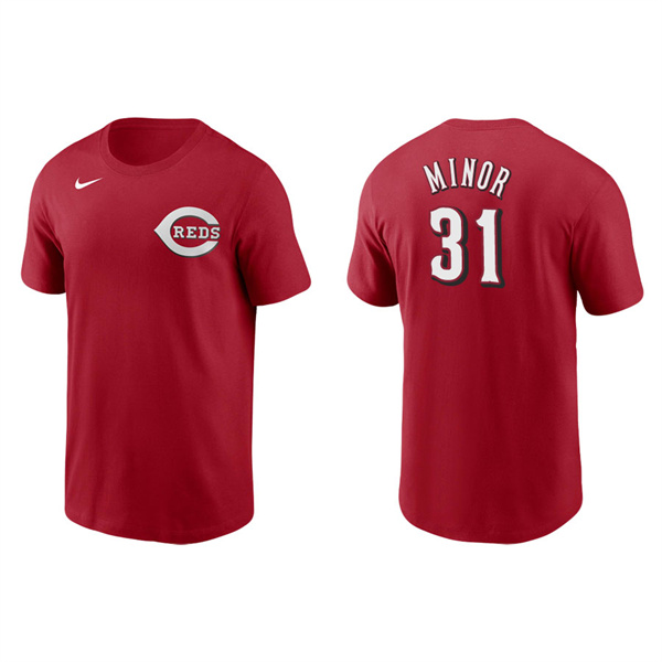 Men's Cincinnati Reds Mike Minor Red Name & Number Nike T-Shirt