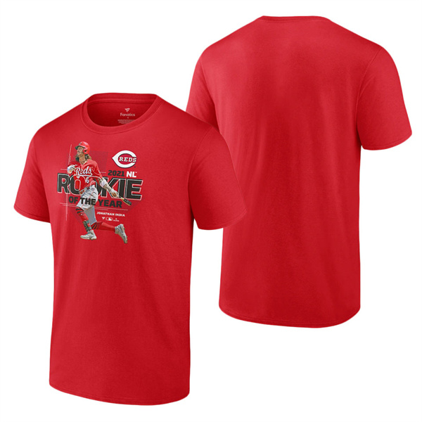 Men's Cincinnati Reds Jonathan India Fanatics Branded Red 2021 NL Rookie Of The Year T-Shirt