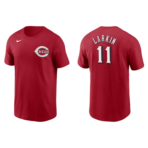 Men's Cincinnati Reds Barry Larkin Red Name & Number Nike T-Shirt