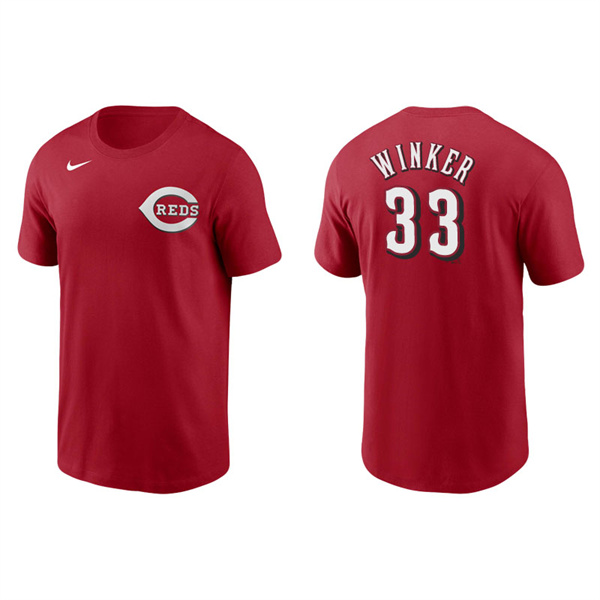 Men's Cincinnati Reds Jesse Winker Red Name & Number Nike T-Shirt