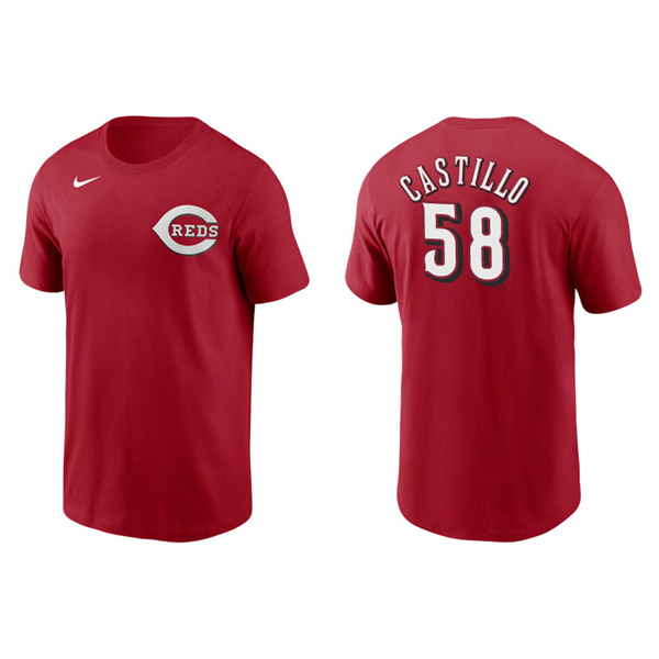 Men's Cincinnati Reds Luis Castillo Red Name & Number Nike T-Shirt
