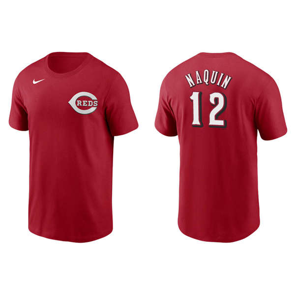 Men's Cincinnati Reds Tyler Naquin Red Name & Number Nike T-Shirt