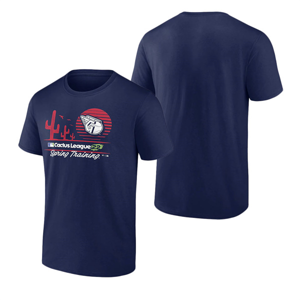 Men's Cleveland Guardians Fanatics Branded Navy 2022 MLB Spring Training Cactus League Horizon Line T-Shirt