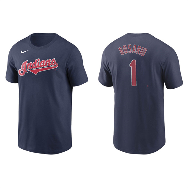 Men's Cleveland Indians Amed Rosario Navy Name & Number Nike T-Shirt