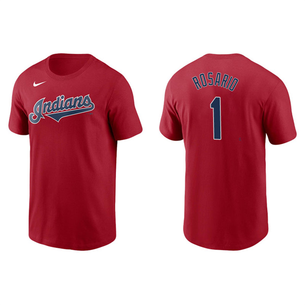 Men's Cleveland Indians Amed Rosario Red Name & Number Nike T-Shirt