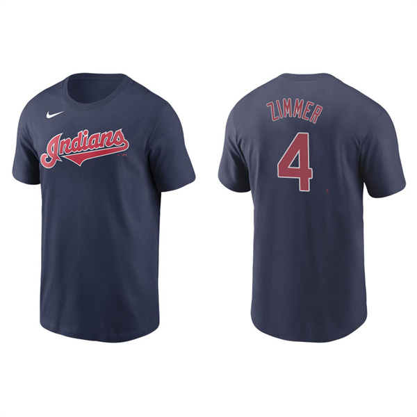 Men's Cleveland Indians Bradley Zimmer Navy Name & Number Nike T-Shirt