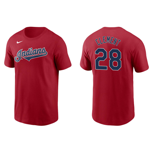 Men's Cleveland Indians Ernie Clement Red Name & Number Nike T-Shirt