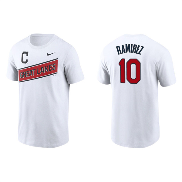 Men's Cleveland Indians Harold Ramirez White 2021 Little League Classic Wordmark T-Shirt