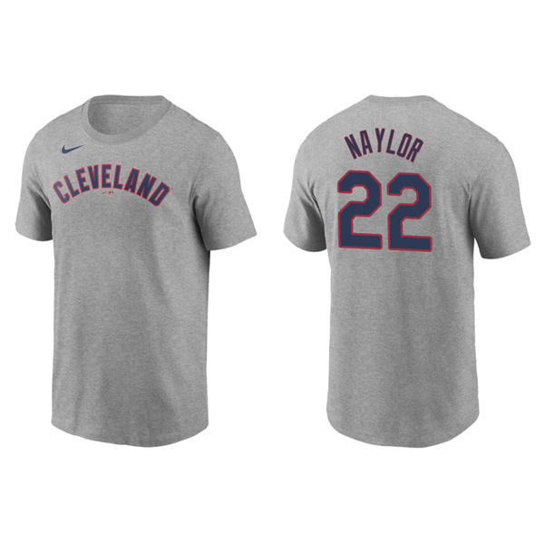 Men's Cleveland Indians Josh Naylor Gray Name & Number Nike T-Shirt