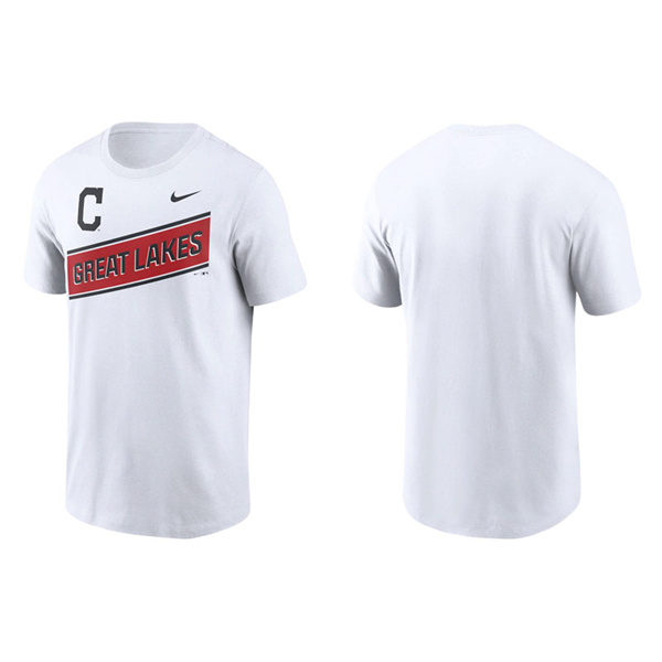 Men's Cleveland Indians White 2021 Little League Classic Wordmark T-Shirt