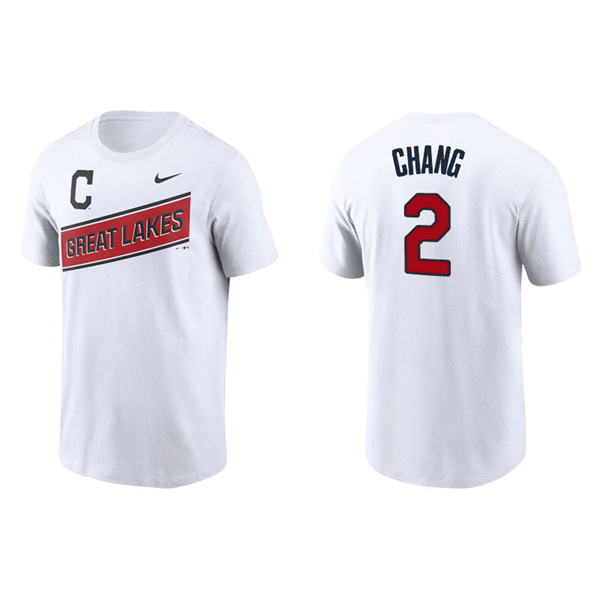 Men's Cleveland Indians Yu Chang White 2021 Little League Classic Wordmark T-Shirt