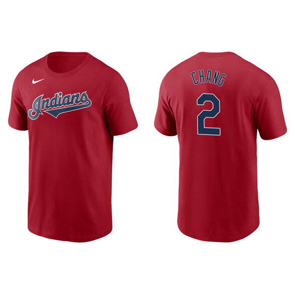 Men's Cleveland Indians Yu Chang Red Name & Number Nike T-Shirt
