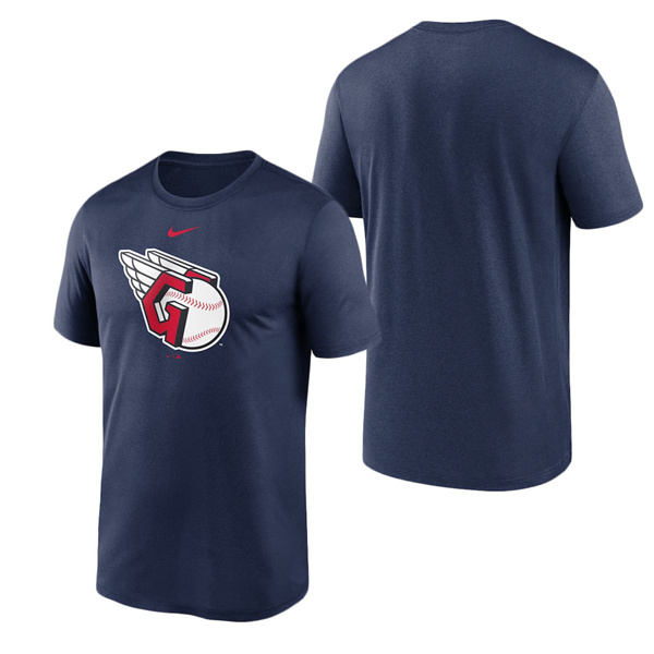 Men's Cleveland Guardians Nike Navy Large Logo T-Shirt