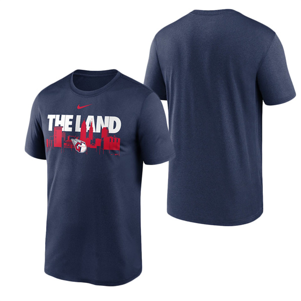 Men's Cleveland Guardians Nike Navy Local Skyline T-Shirt