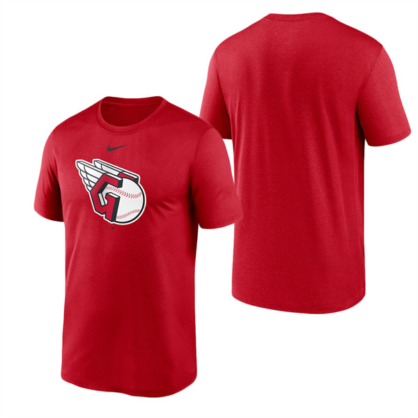 Men's Cleveland Guardians Nike Red Large Logo T-Shirt