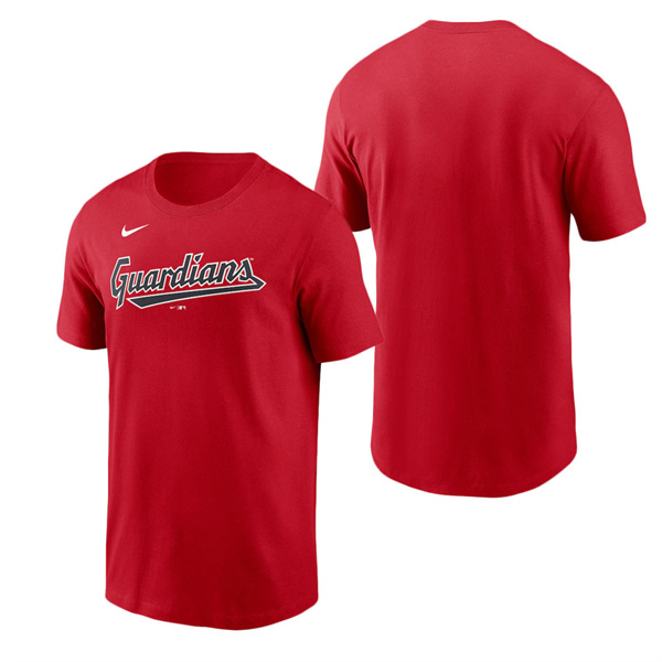 Men's Cleveland Guardians Nike Red Wordmark T-Shirt