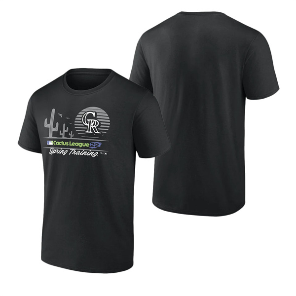 Men's Colorado Rockies Fanatics Branded Black 2022 MLB Spring Training Cactus League Horizon Line T-Shirt