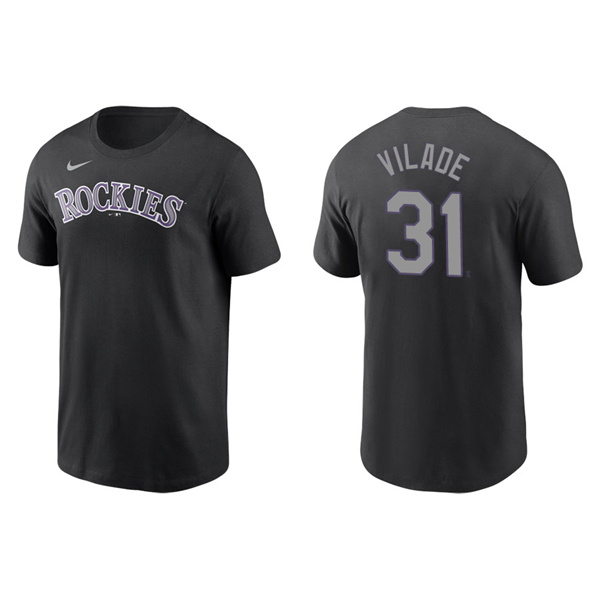 Men's Ryan Vilade Colorado Rockies Black Name & Number Nike T-Shirt