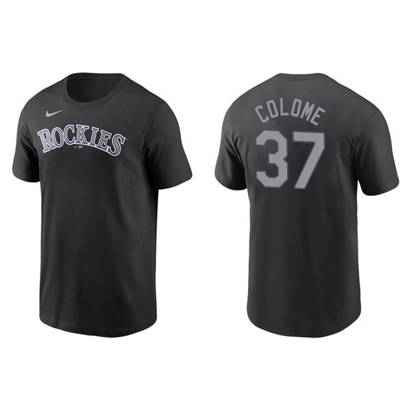 Men's Colorado Rockies Alex Colome Black Name & Number Nike T-Shirt