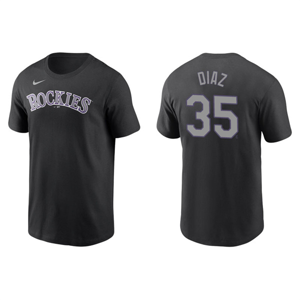 Men's Colorado Rockies Elias Diaz Black Name & Number Nike T-Shirt
