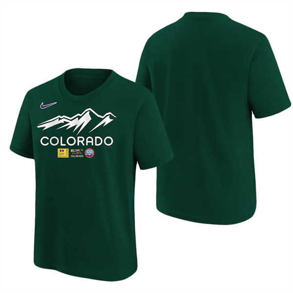 Youth Colorado Rockies Green 2022 City Connect Wordmark T-Shirt