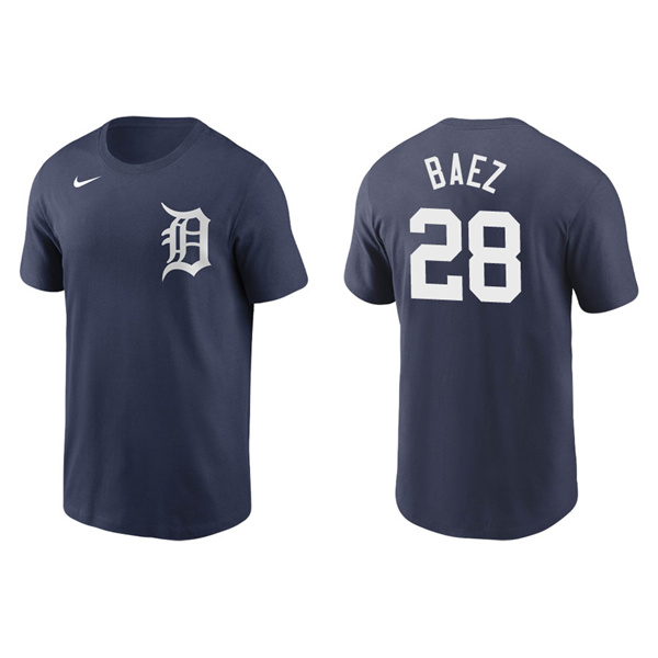 Men's Javier Baez Detroit Tigers Navy Name & Number Nike T-Shirt