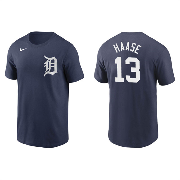 Men's Detroit Tigers Eric Haase Navy Name & Number Nike T-Shirt