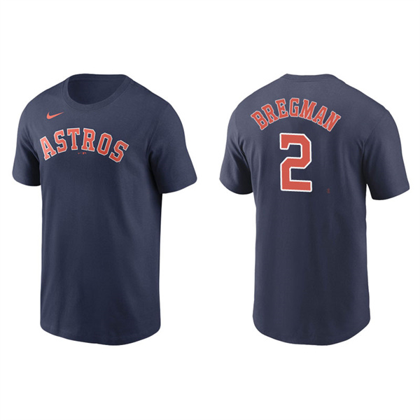 Men's Houston Astros Alex Bregman Navy Name & Number Nike T-Shirt