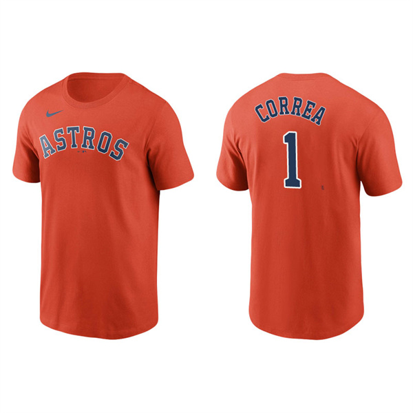 Men's Houston Astros Carlos Correa Orange Name & Number Nike T-Shirt