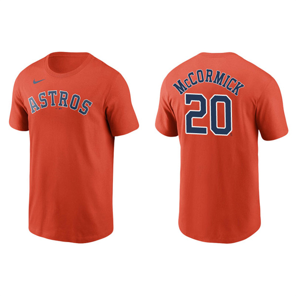 Men's Houston Astros Chas McCormick Orange Name & Number Nike T-Shirt