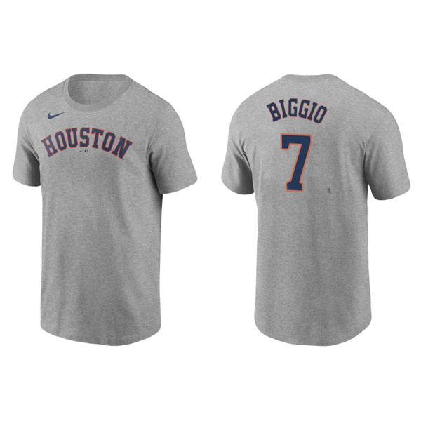 Men's Houston Astros Craig Biggio Gray Name & Number Nike T-Shirt