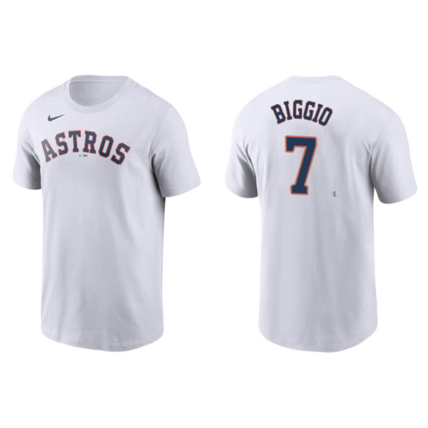 Men's Houston Astros Craig Biggio White Name & Number Nike T-Shirt