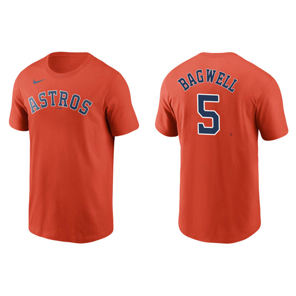 Men's Houston Astros Jeff Bagwell Orange Name & Number Nike T-Shirt