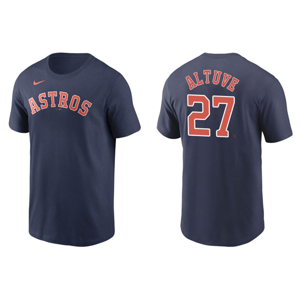Men's Houston Astros Jose Altuve Navy Name & Number Nike T-Shirt