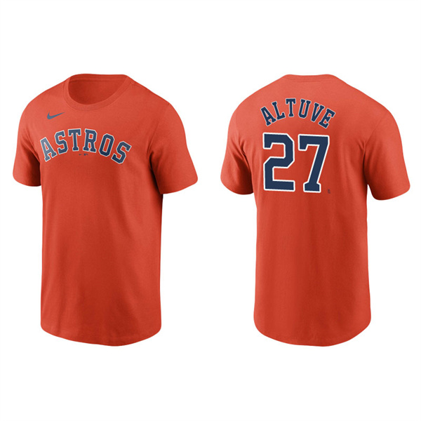 Men's Houston Astros Jose Altuve Orange Name & Number Nike T-Shirt